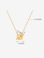 Fashion Gold Color Titanium Steel Gold-plated Ot Buckle Flower Necklace