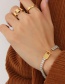 Fashion Gold Color Titanium Steel Gold-plated Inlaid Zirconium Lock T Buckle Bracelet