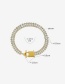 Fashion Gold Color Titanium Steel Gold-plated Inlaid Zirconium Lock T Buckle Bracelet