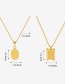 Fashion Gold Coloren Square Necklace 40+5cm Titanium Steel Gold-plated Geometric Tag Necklace
