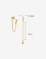 Fashion Gold Color Titanium Steel Gold-plated Tassel Twist Chain Ear Wire