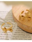 Fashion Gold Color Titanium Steel Three-dimensional Bow Ring
