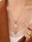 Fashion Steel Color Titanium Steel Gold-plated White Sea Shell Flower Ot Buckle Necklace