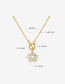 Fashion Gold Color Titanium Steel Gold-plated White Sea Shell Flower Ot Buckle Necklace