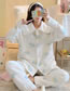 Fashion White Scarf Bear Air Cotton Geometric Print Maternity Pajamas Set