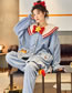 Fashion 4# Coral Fleece Cartoon Long Sleeve Pajama Set