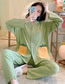 Fashion 1900 Green Cotton Knitted Cartoon Pajamas Set