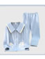 Fashion Bow Tie Bear Blue Air Cotton Cartoon Pajamas Set
