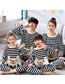 Fashion Striped Bear (8-16 Size) Flannel Cartoon Parent-child Pajamas Set