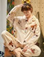 Fashion Little Bear Pure Cotton Geometric Print Pajama Set