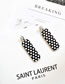 Fashion White Hollow Rounded Square Acrylic Dot Geometric Stud Earrings