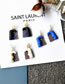 Fashion Blue Acrylic Geometric Three-dimensional Embossed Earrings