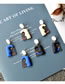Fashion Blue Acrylic Geometric Three-dimensional Embossed Earrings