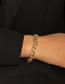 Fashion Rose Gold Color Alloy Diamond Thick Chain Bracelet