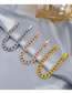 Fashion Rose Gold Color Alloy Diamond Thick Chain Bracelet