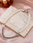 Fashion Silver Color Alloy Pearl Chain Splicing Necklace