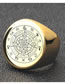 Fashion Gold Color Titanium Steel Round Twelve Constellation Ring