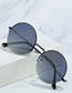 Fashion Black Frame Gray Piece Geometric Round Sunglasses