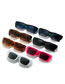 Fashion Fuchsia Frame Gray Piece Square-frame Wide-leg Sunglasses