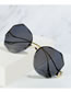 Fashion Gold Color Frame Double Powder Tablets Metal Rimless Trim Polygonal Sunglasses