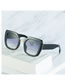 Fashion Beige Frame Tea Blue Film Geometric Square Sunglasses