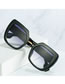 Fashion Leopard Frame Double Tea Slices Geometric Square Sunglasses