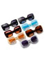Fashion Leopard Frame Double Tea Slices Geometric Square Sunglasses