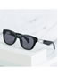 Fashion Black Framed Light Tea Slices Geometric Square Sunglasses