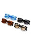 Fashion Black Framed Light Tea Slices Geometric Square Sunglasses