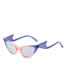 Fashion Gray Frame Blue Film Pc Color Contrast Cat Eye Sunglasses