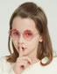 Fashion Double Pink Frame Round Frame Diamond Lace Sunglasses