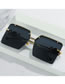 Fashion Gold Color Frame Double Gray Sheet Large Square Frame Sunglasses