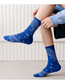 Fashion Blue Cotton Geometric Print Socks