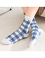 Fashion Lattice Cotton Geometric Print Socks