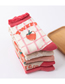 Fashion Orange Powder Cotton Strawberry Print Socks