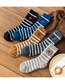 Fashion Navy Coral Fleece Embroidery Five-pointed Star Tube Socks