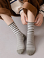 Fashion Grey Cotton Striped Tube Socks