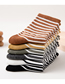 Fashion Coffee Cotton Striped Print Socks