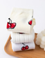 Fashion Pure White Cherries Cotton Geometric Print Socks