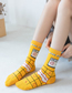 Fashion Yellow Cotton Geometric Print Socks