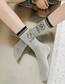 Fashion Khaki Cotton Geometric Print Socks