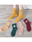 Fashion Green Solid Color Geometric Embroidered Tube Socks