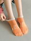 Fashion Orange Cotton Color-block Letters Pump Socks