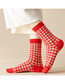Fashion Khaki Dots Geometric Print Wool Socks