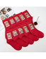 Fashion Red Envelopes Pure Cotton Hot Stamping Tube Socks