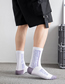 Fashion Purple English Geometric Print Cotton Socks