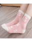 Fashion Pink Cotton Geometric Print Socks