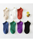 Fashion Khaki Cotton Geometric Embroidered Tube Socks