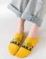 Fashion Yellow Cotton Geometric Embroidered Tube Socks