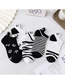 Fashion Zebra Pattern Cotton Geometric Embroidered Boat Socks